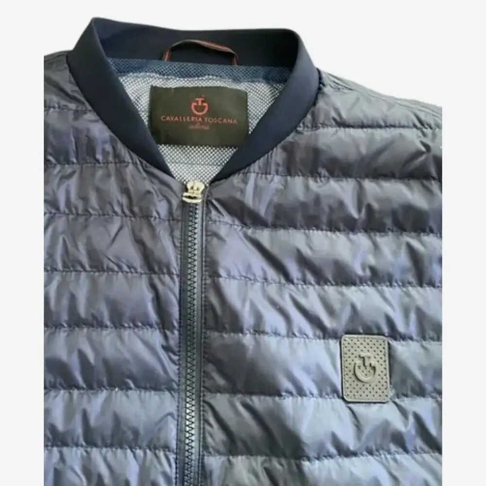 Cavalleria Toscana Quilted Lightweight Goose Down Riding Vest Navy Size XL